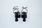 Mach &amp; Mach Black Patent Heels with Crystal Embellished Bow and Ankle Strap Size 40