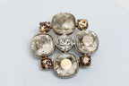 Silver-Tone Crystal Brooch