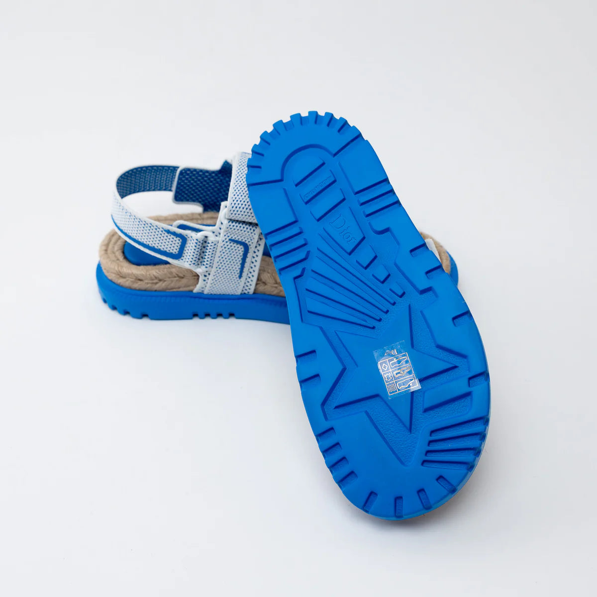 Dior Blue Dioract Tweed Sandal Size 38 Coeur Cult Core