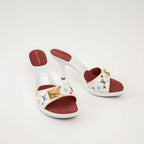 Louis Vuitton White Multicolour Monogram Coated Canvas Sandals Size 36.5 Coeur Cult Core
