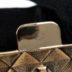 Gold Tone Faux Pearl Flap Bag Necklace