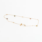18k Yellow Gold Interlocking G Necklace with Gemstones
