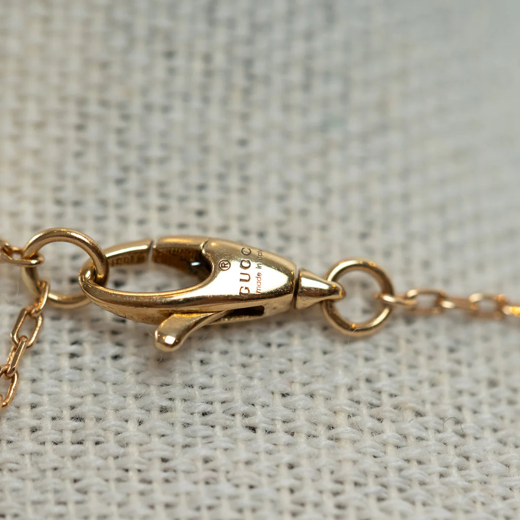 18k Yellow Gold Interlocking G Necklace with Gemstones