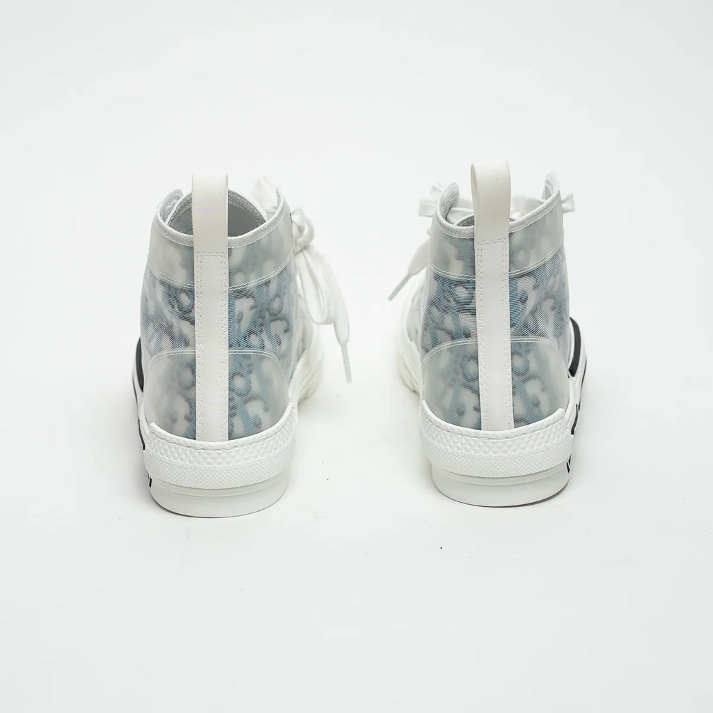 White and Blue Oblique Canvas B23 League High-Top Sneaker Size 38