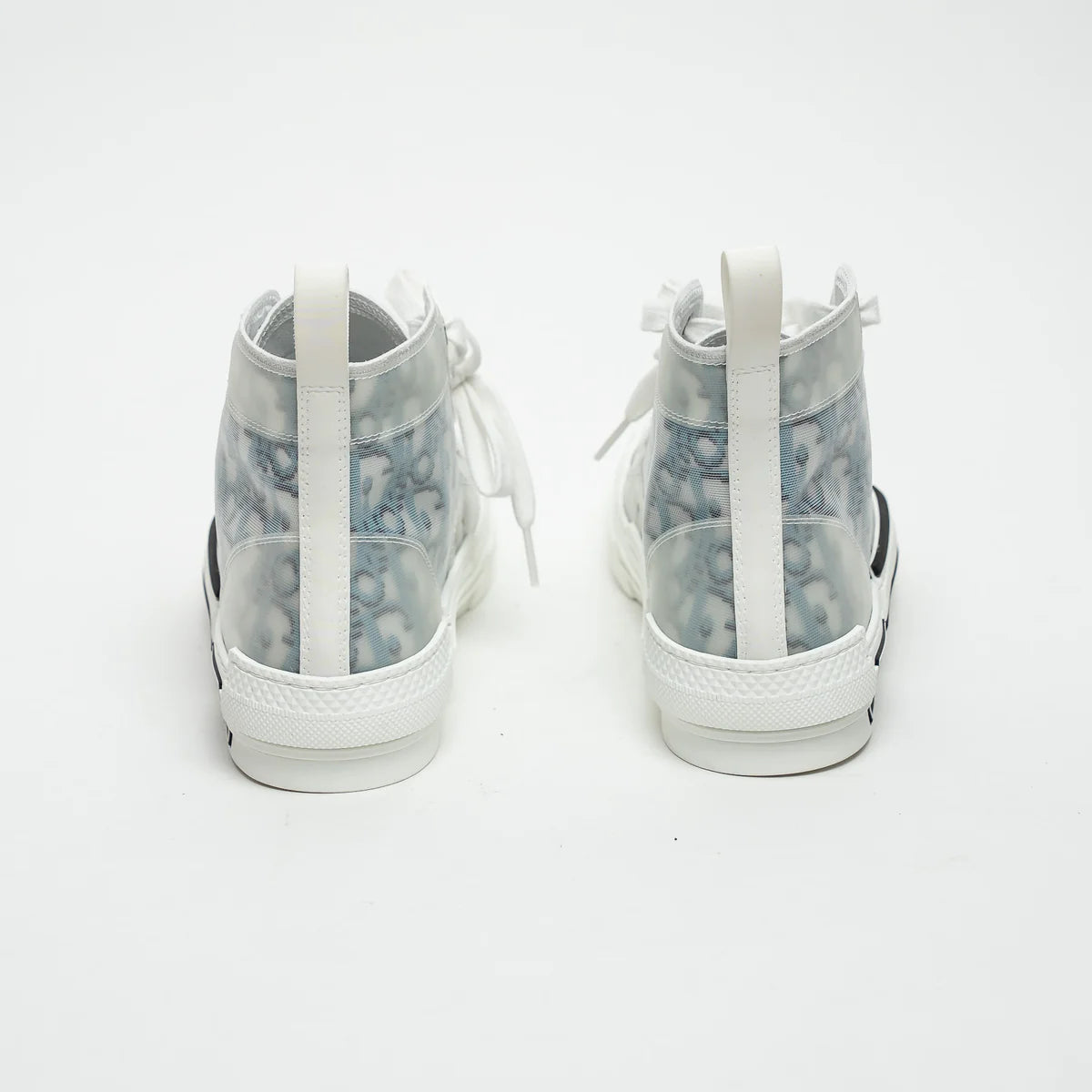 White and Blue Oblique Canvas B23 League High-Top Sneaker Size 38