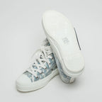 White and Blue Oblique Canvas B23 League High-Top Sneaker Size 38