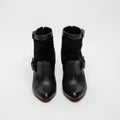 Black Suede and Leather Ankle Boot Size 39