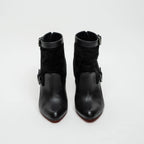 Black Suede and Leather Ankle Boot Size 39