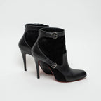 Black Suede and Leather Ankle Boot Size 39