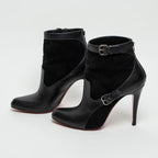 Black Suede and Leather Ankle Boot Size 39