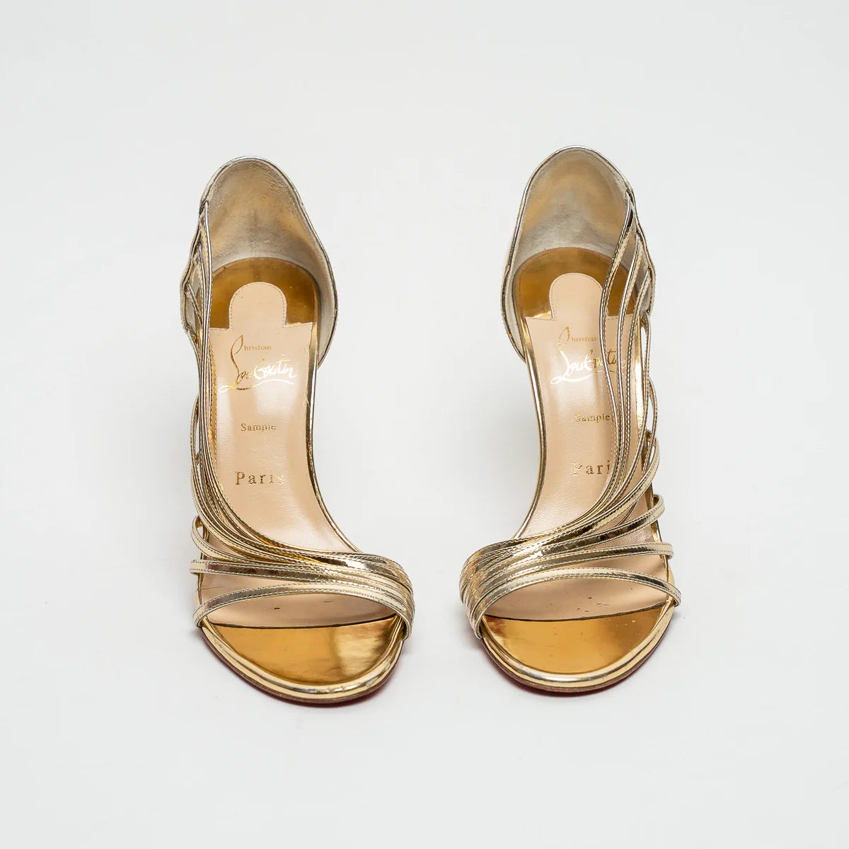 Gold Patent Leather Sandals Size 39
