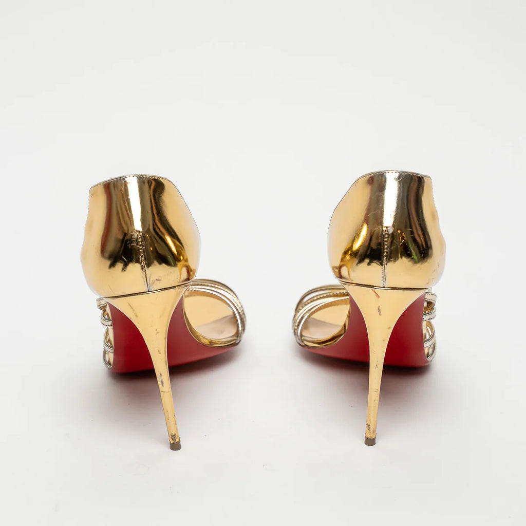 Gold Patent Leather Sandals Size 39