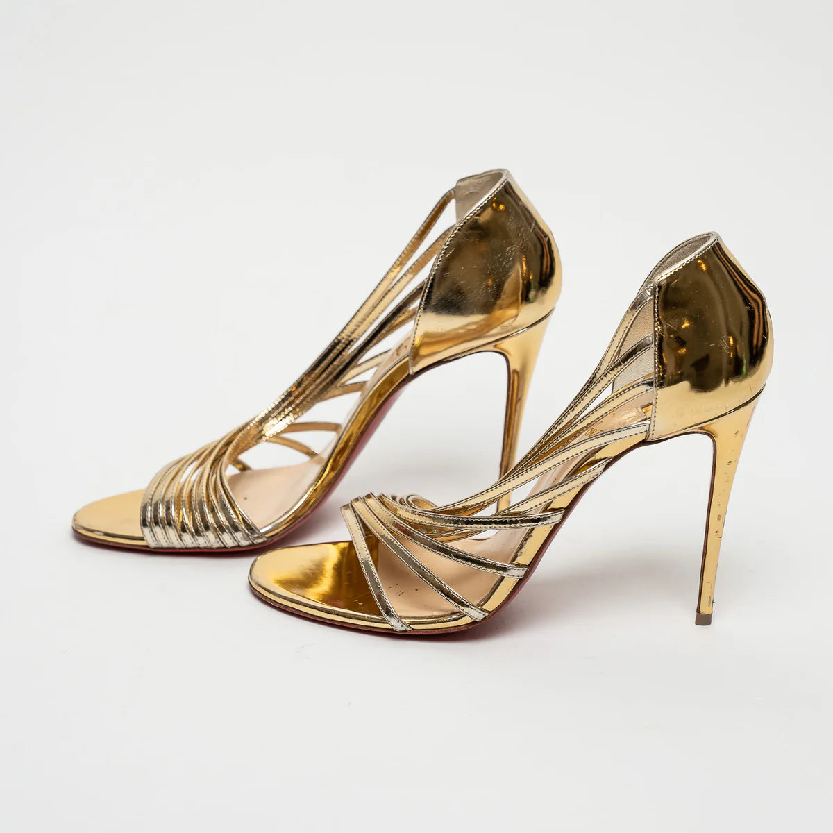 Gold Patent Leather Sandals Size 39