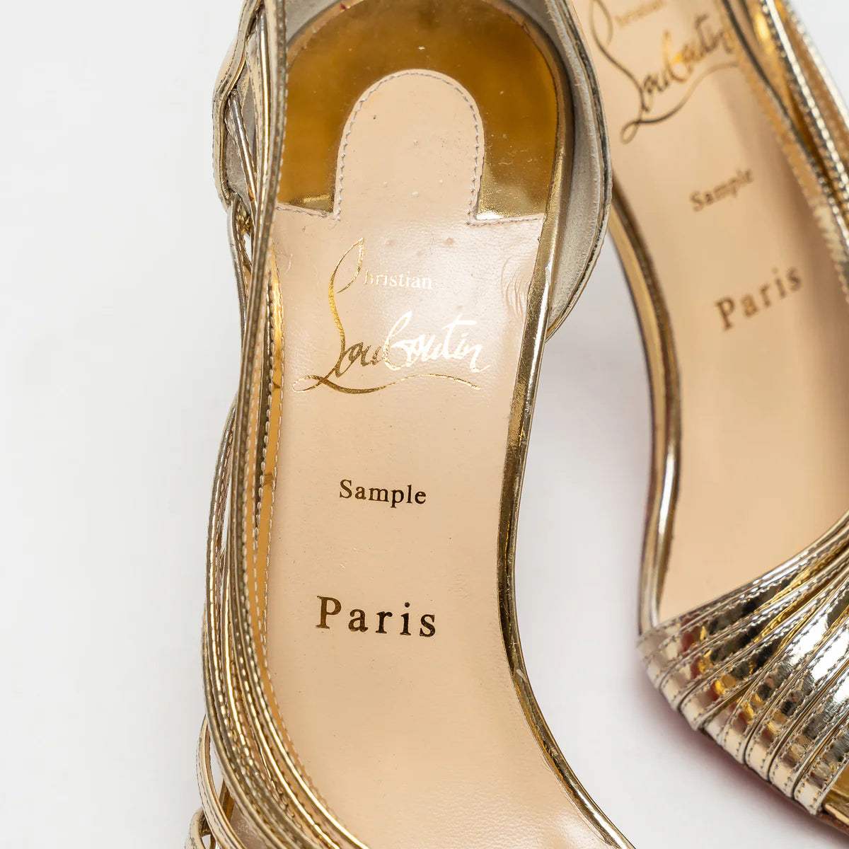 Gold Patent Leather Sandals Size 39