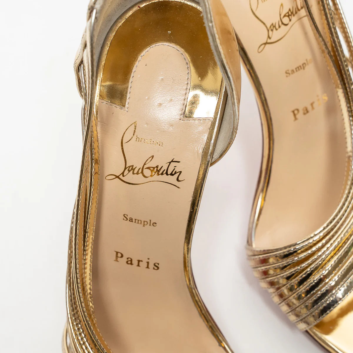 Gold Patent Leather Sandals Size 39