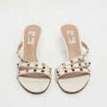 Ivory Leather Rockstud Sandals Size 38.5