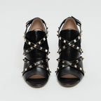 Black Leather Rockstud Sandals Size 39.5