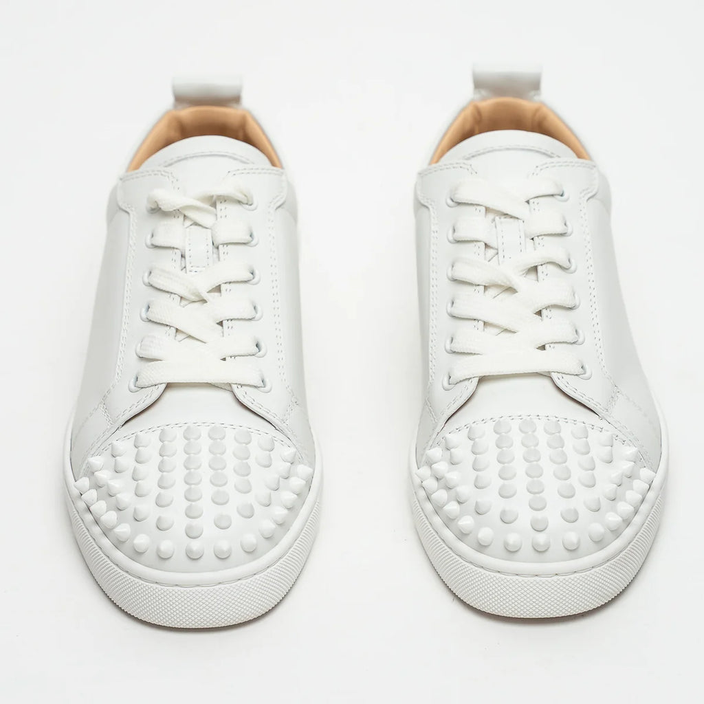 White Calf Leather Louis Junior Spikes Sneakers Size 39