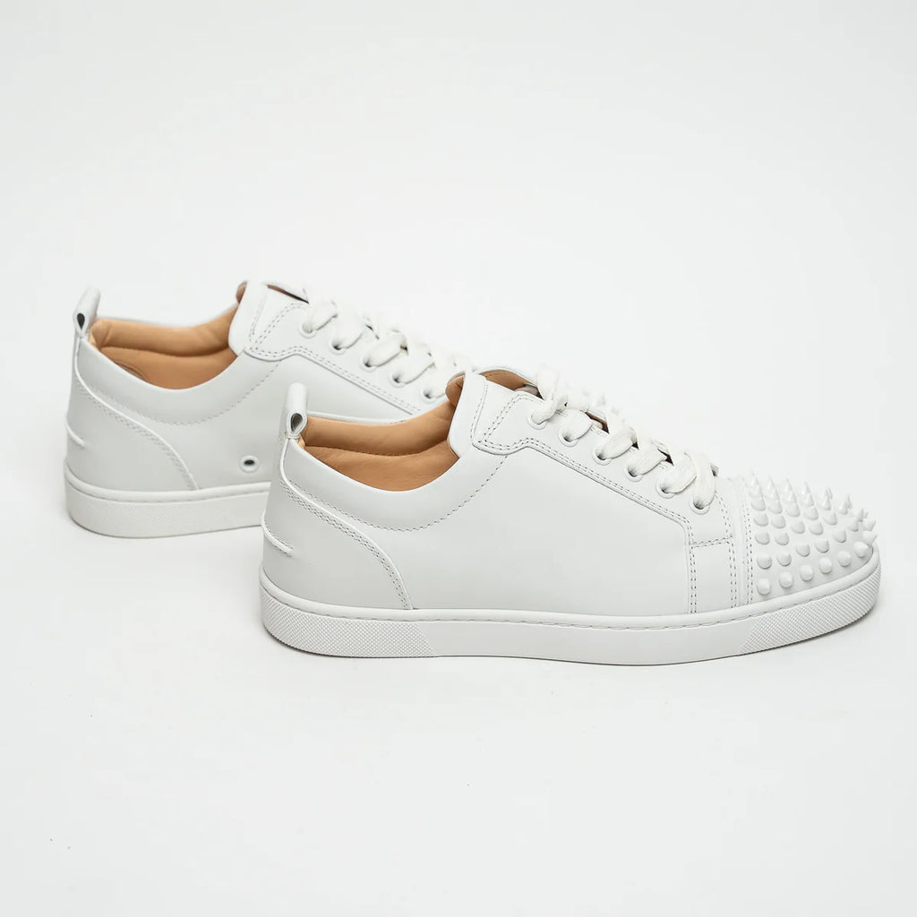 White Calf Leather Louis Junior Spikes Sneakers Size 39