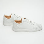 White Calf Leather Louis Junior Spikes Sneakers Size 39