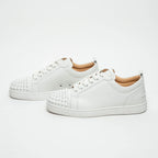 White Calf Leather Louis Junior Spikes Sneakers Size 39
