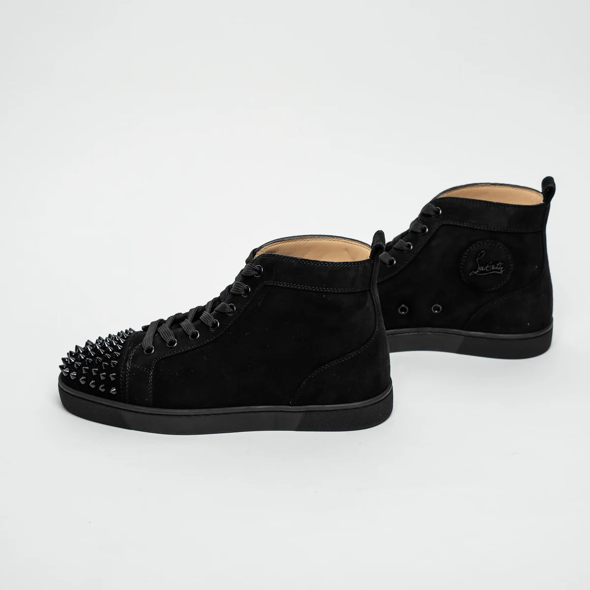 Black Suede Lou Spikes High-top Sneakers Size 39