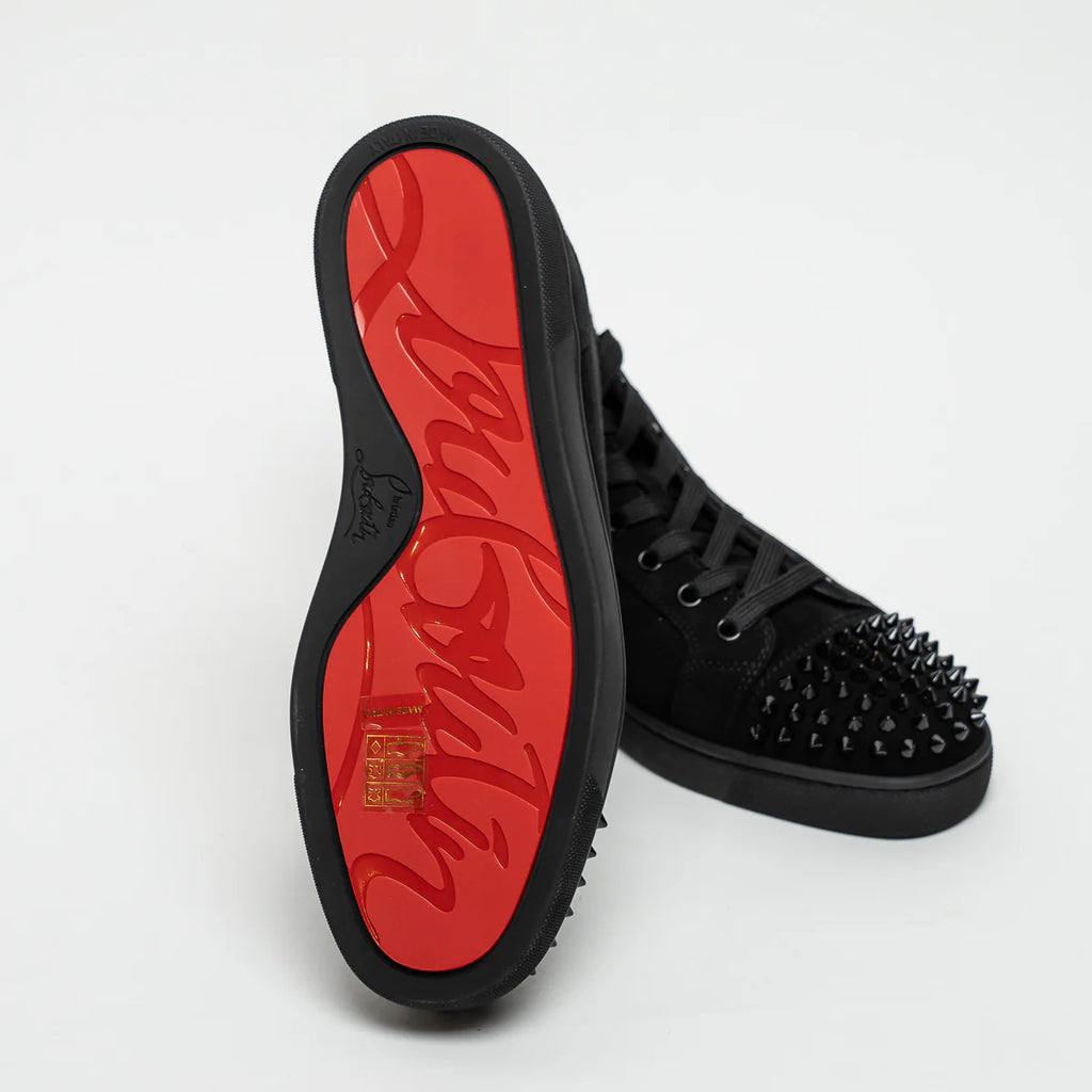 Black Suede Lou Spikes High-top Sneakers Size 39
