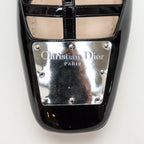 Black Patent Leather Block Heel Sandals Size 38.5