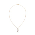Antique 14k Yellow Gold Three Stone Diamond Drop Pendant Necklace