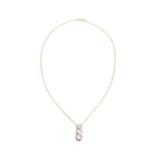 Antique 14k Yellow Gold Three Stone Diamond Drop Pendant Necklace