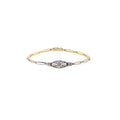 Antique 18k Gold &amp; Platinum Diamond &amp; Pearl Bracelet