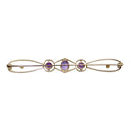 Antique Amethyst &amp; Seed Pearl Bar Brooch
