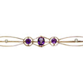 Antique Amethyst &amp; Seed Pearl Bar Brooch