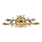 Antique Art Deco Garnet and Pearl Brooch/Pendant