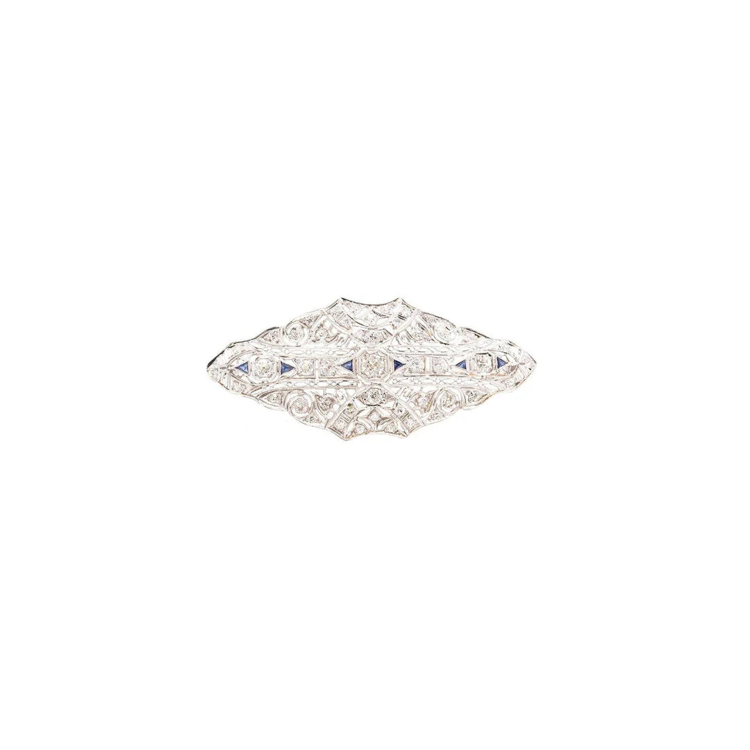 Antique Art Deco Platinum Diamond Brooch