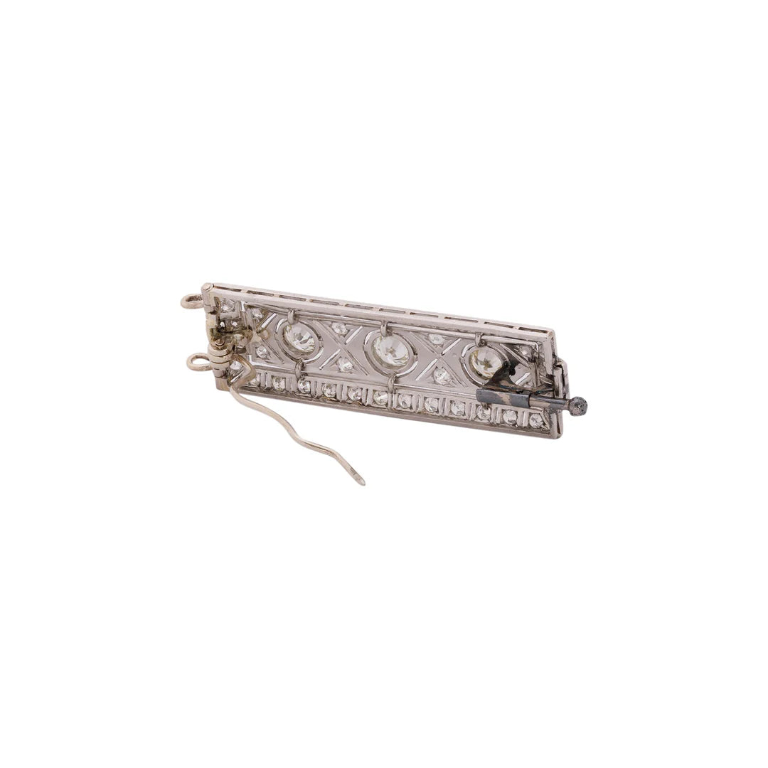 Antique Art Deco Platinum Diamond Brooch/Pendant