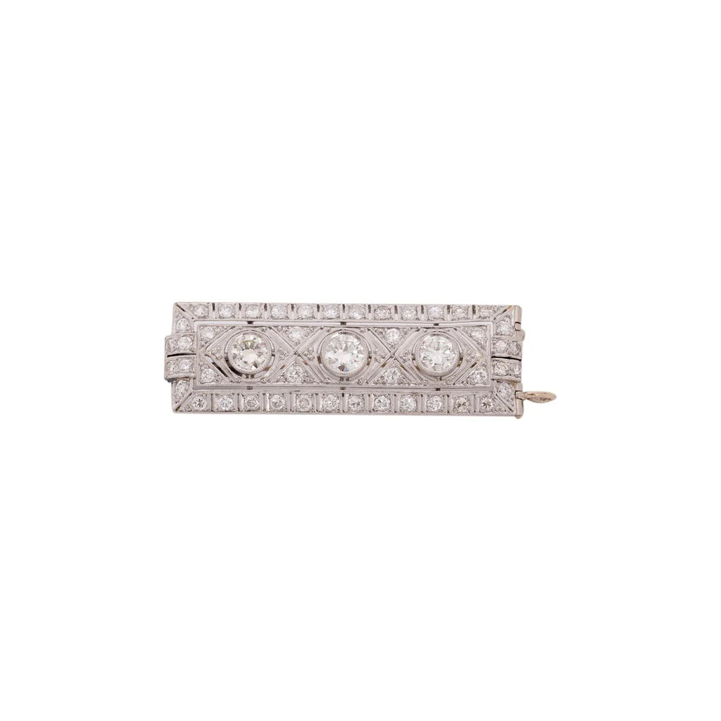 Antique Art Deco Platinum Diamond Brooch/Pendant