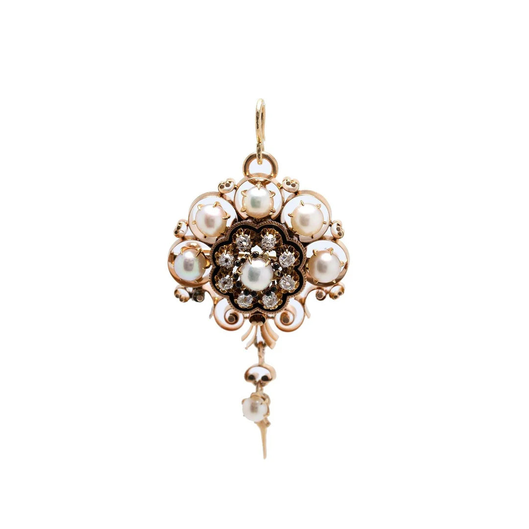 Antique Pearl and Diamond Brooch/Pendant