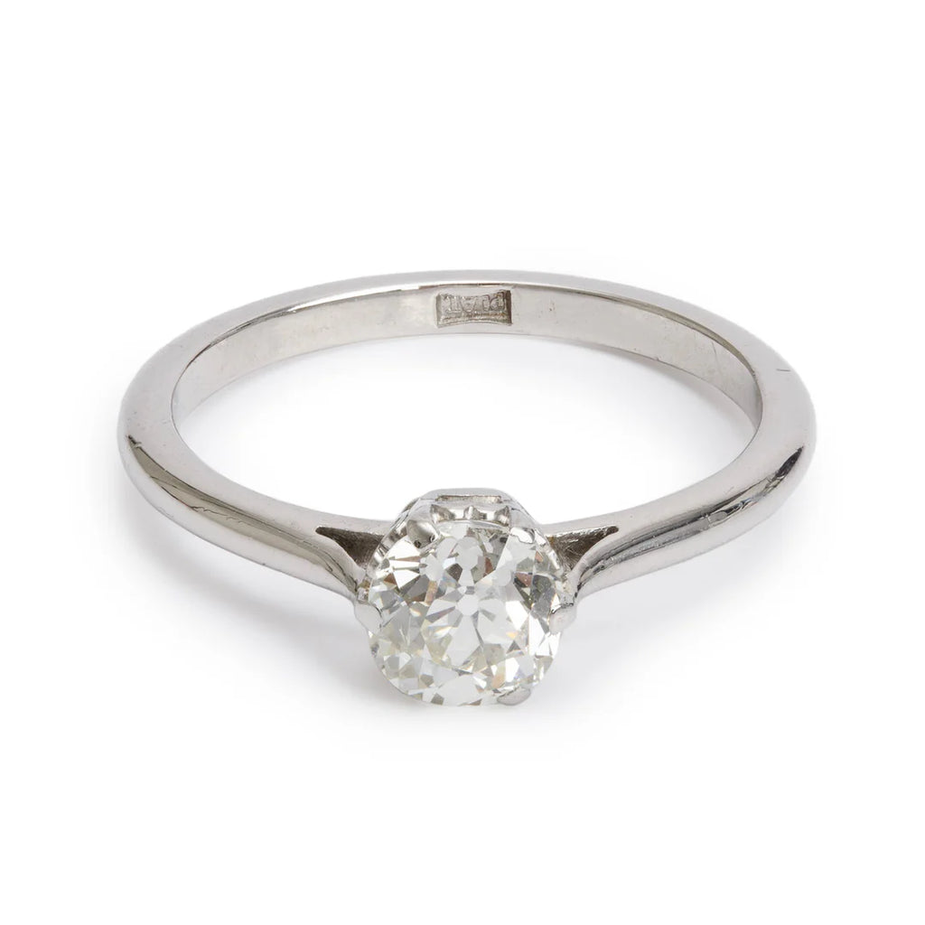 Antique Platinum Solitaire 1.05 ct. Diamond Engagement Ring, Size 8.25