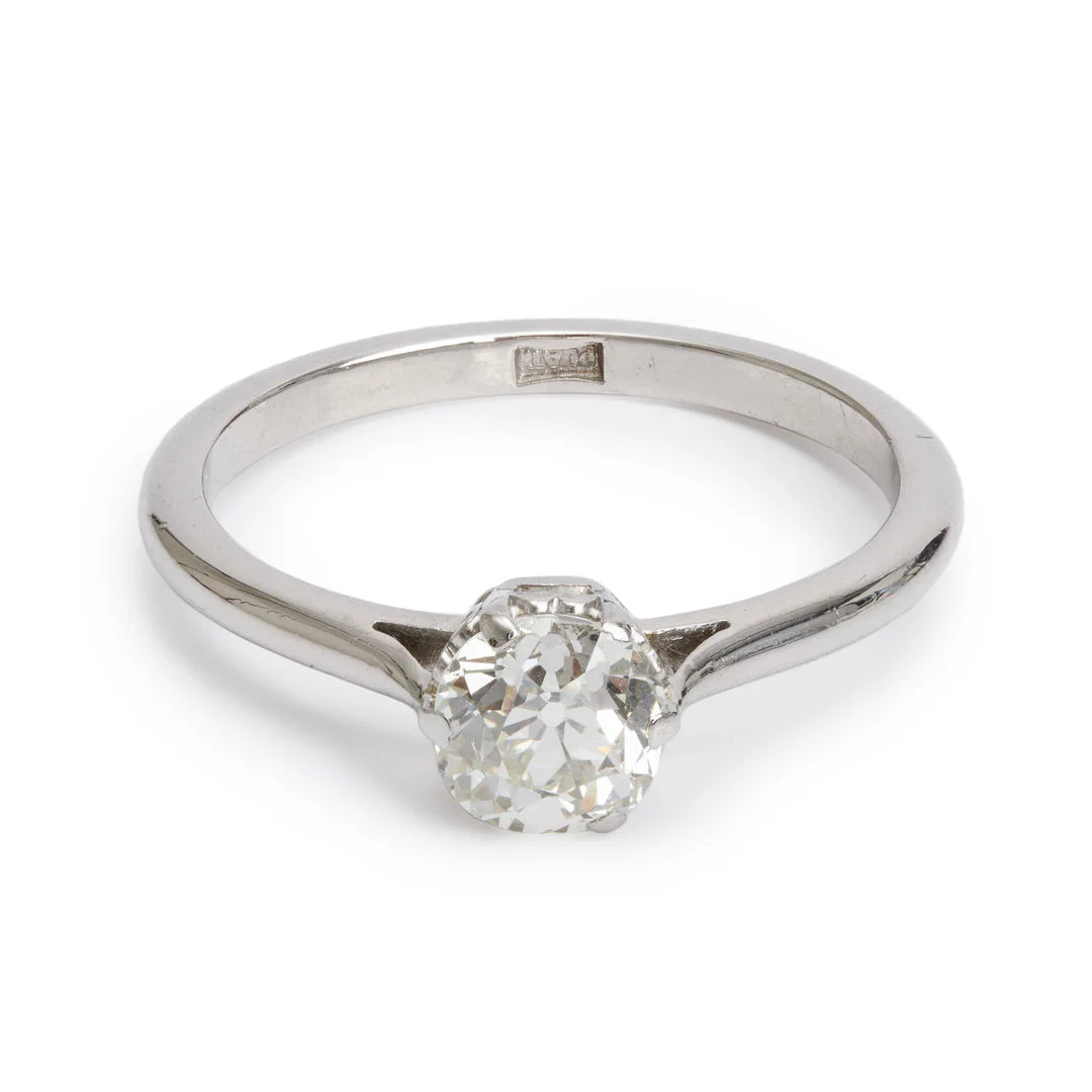 Antique Platinum Solitaire 1.05 ct. Diamond Engagement Ring, Size 8.25