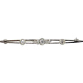 Antique Three Diamond Bar Brooch