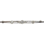 Antique Three Diamond Bar Brooch