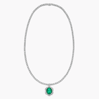 Olivetta Lab Emerald and Lab Diamond Necklace (9 1/2 ct. tw.) in Platinum