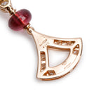 BVLGARI 18k Rose Gold Rubelite, Peridot &amp; Diamond Diva's Dream Earrings w/ Box Coeur Cult Core