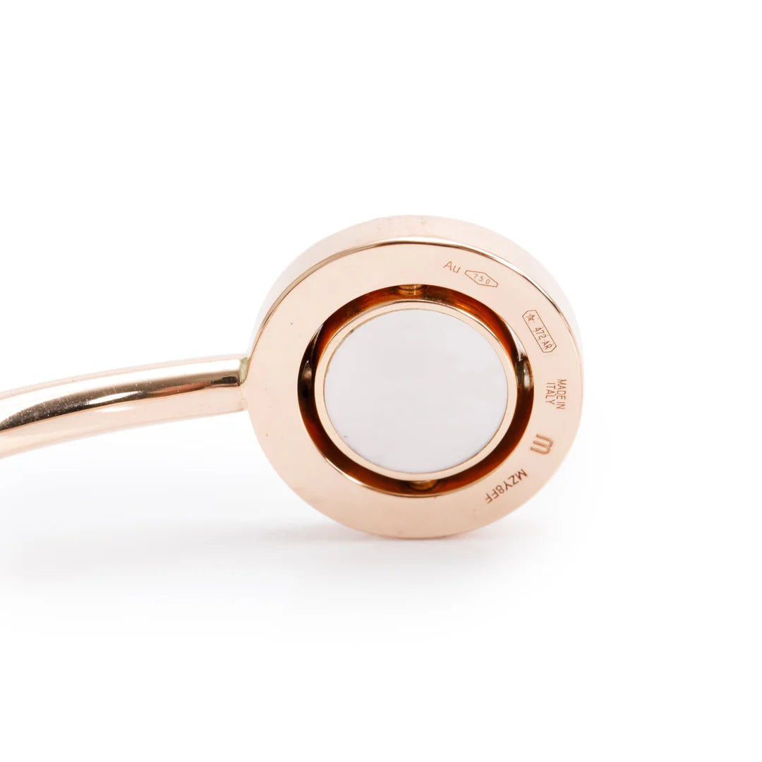BVLGARI Bvlgari 18k Rose Gold Mother of Pearl Carnelian Flip Cuff Bracelet