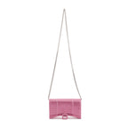 Pink Rhinestone Hourglass Wallet on Chain w/ Box