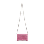 Pink Rhinestone Hourglass Wallet on Chain w/ Box
