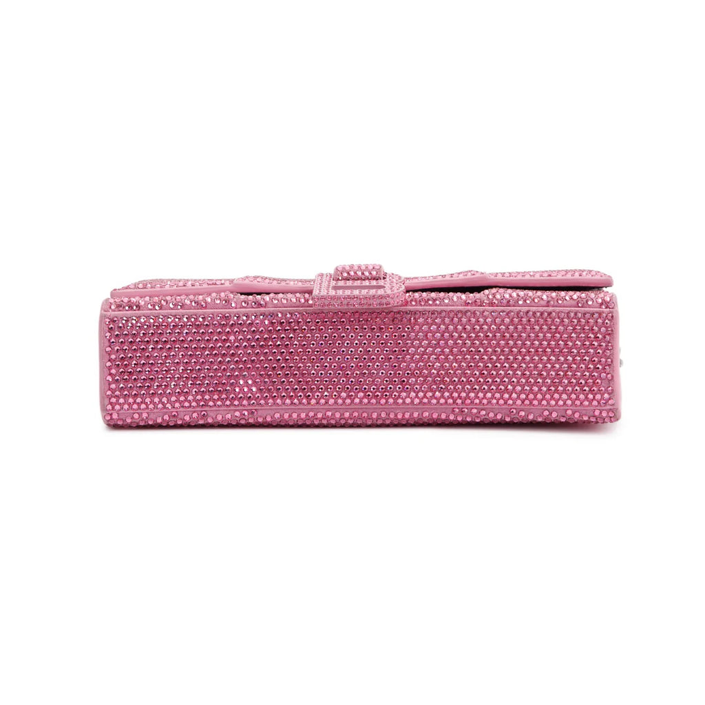 Pink Rhinestone Hourglass Wallet on Chain w/ Box