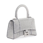 Suede Rhinestone Hourglass XS Top Handle Bag w/ Strap
