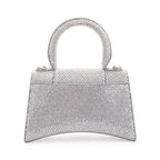 Suede Rhinestone Hourglass XS Top Handle Bag w/ Strap
